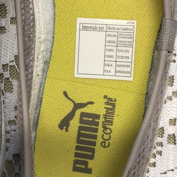 Puma white and gray slip on flats nice shape - Picture 10 of 12